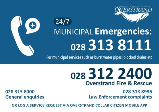 24/7 Emergency Numbers – Overstrand Municipality Services